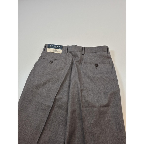 Lauren Ralph Lauren Dress Pants Mens 31x36 Gray Wool Pleated Lined NWT Unhemmed - Picture 8 of 15